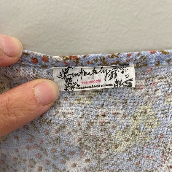 Free People V-Neck Sleeveless Sexy Summer Floral Wrap Tie Mini Ruffle Hem Dress - Picture 5 of 8